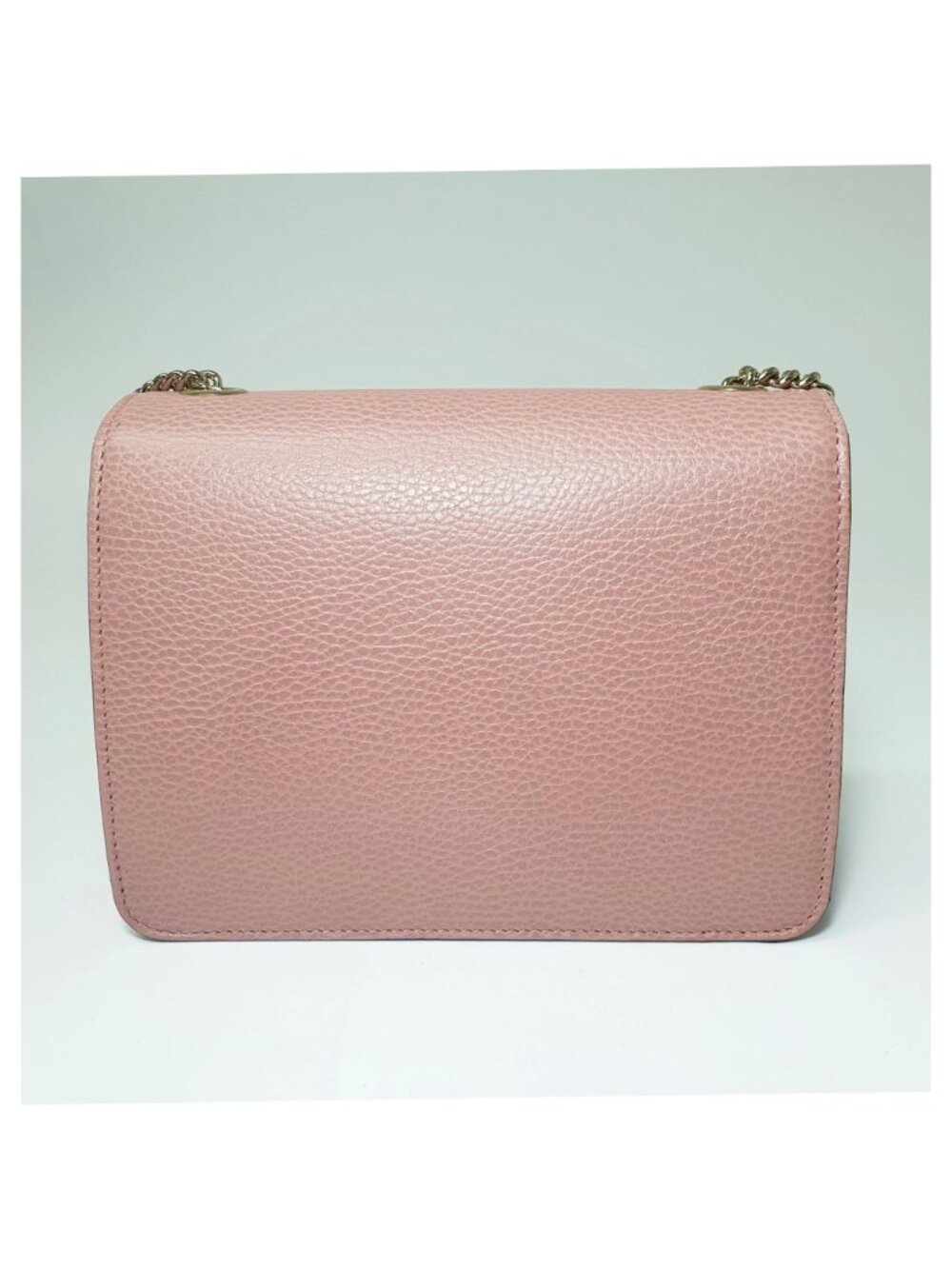 Authentic Gucci Interlocking GG Shoulder Bag Pink Leather Chain Crossbody - Picture 3 of 12